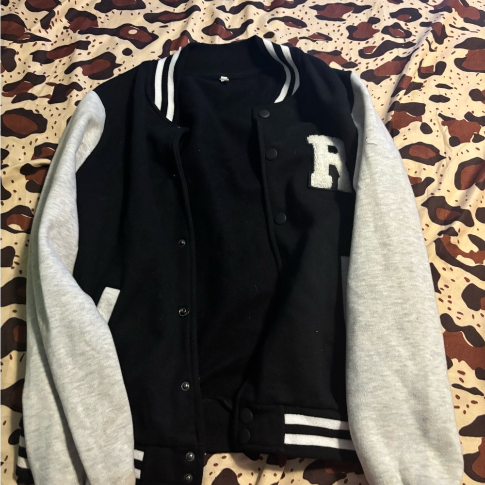 Black and Gray Varsity Jacket